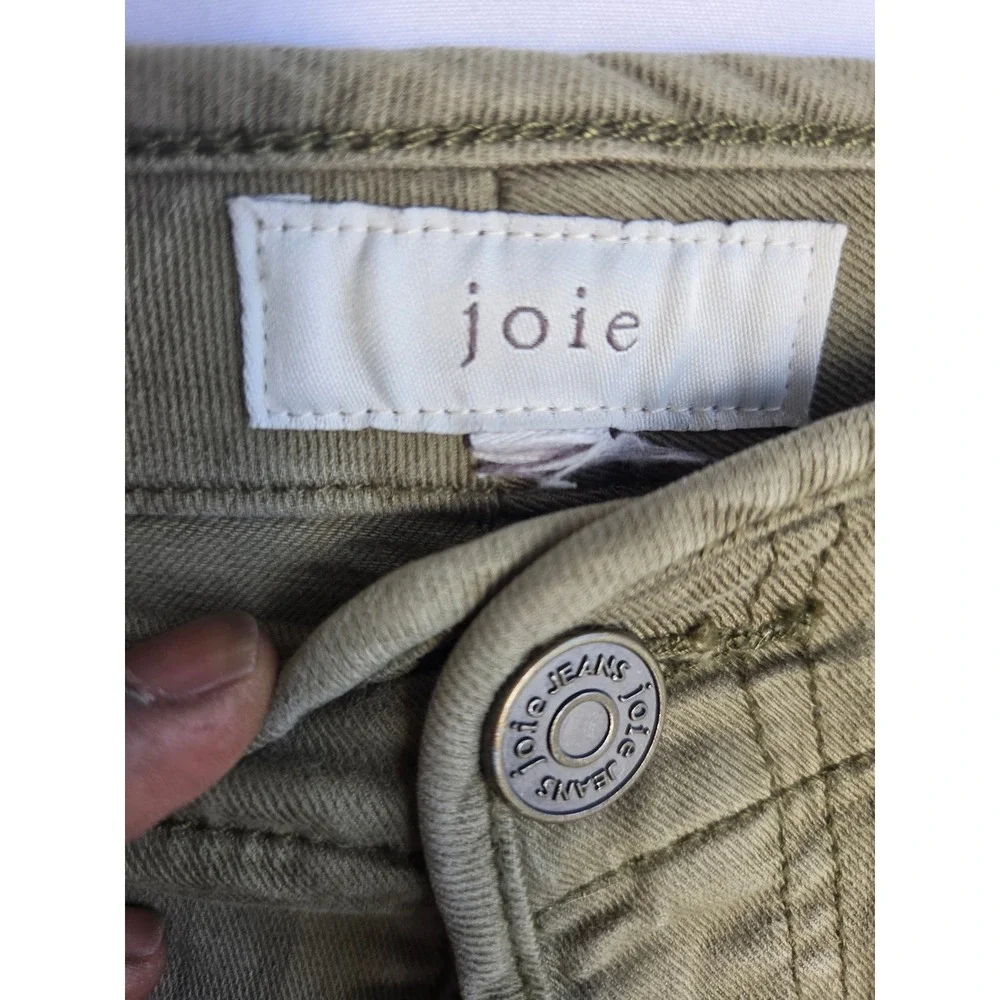 Joie Utility Pants Womens Olive Green Solid Slim Mid Rise Tapered